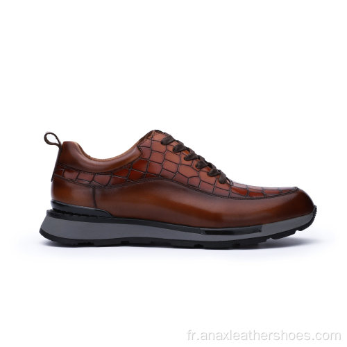 Chaussures de sport confortables en cuir pour hommes de haute qualité